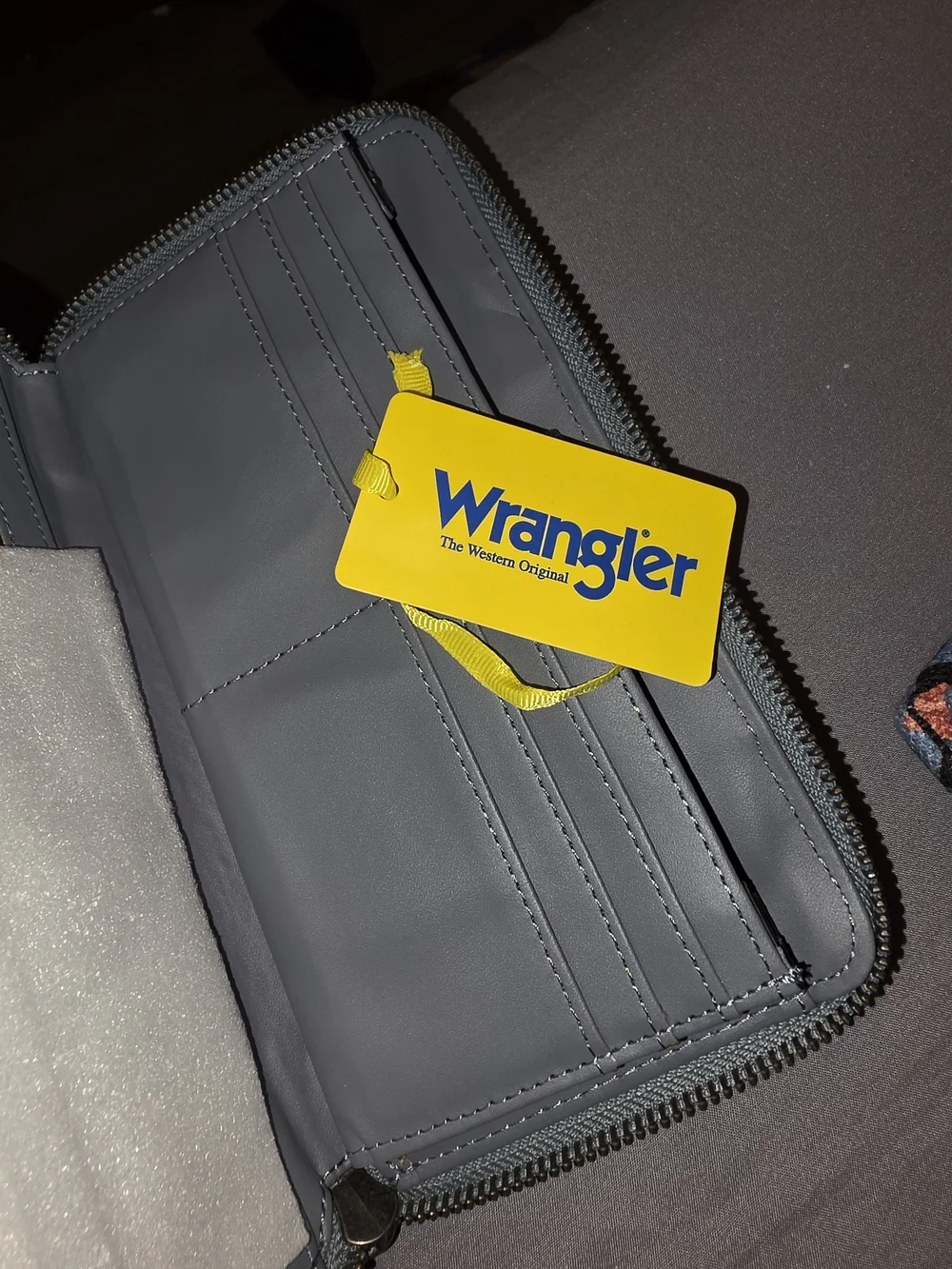 Wrangler Aztec Print Tote and Wallet Set in Blue & Rust